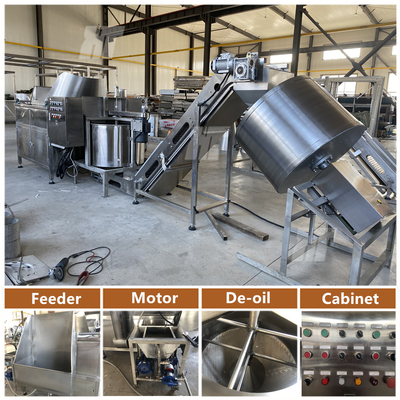 قیمت خوب SUS304 دستگاه سرخ کردن بادام زمینی دستگاه سرخ کردن دسته ای خودکار دستگاه روغن گیری آنلاین