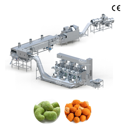 قیمت خوب خط تولیدی فروریختن و طعم گذاری با پوشش بادام زمینی پیشرفته کنترل شده به طور خودکار برای تولید با کیفیت بالا 700-800 کیلوگرم در ساعت آنلاین