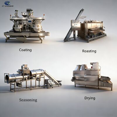 قیمت خوب 500-1000kg/h ماشین پوشش بادام زمینی SUS304 با PLC زیمنس برای خط پردازش بادام زمینی آنلاین