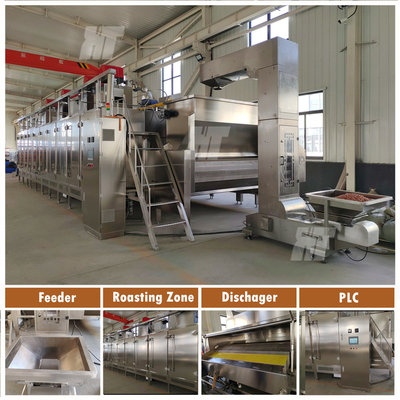 دستگاه برشته کردن آجیل خودکار سیستم برشته کردن آجیل Continuous Nuts Roaster Oven Roasting