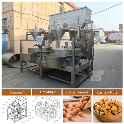 قیمت خوب دستگاه پوشش بادام زمینی اتوماتیک PLC دستگاه پوشش غذاهای ناشتا آنلاین