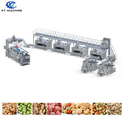 500-1000kg/h ظرفیت مواد غذایی درجه فولاد ضد زنگ 304 ماشین پوشش بادام زمینی با کنترل PLC برای خط پردازش بادام زمینی