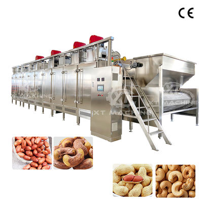 300kg/h-2000kg/h دستگاه برشته کن پیوسته آجیل کنترل PLC تمام اتوماتیک با ساختار فولاد ضد زنگ
