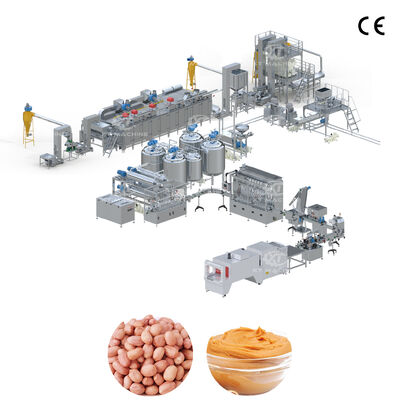 300-5000kg/h ظرفیت بزرگ کره بادام زمینی/پست کاشو/جرم بادام تولید خط با آسیاب و روستر/بلانچر