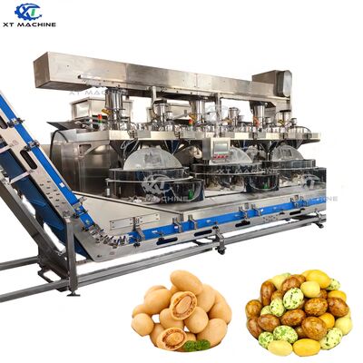 PLC Controlled Automatic Peanut Coating Machine with High-Speed Spinning Disc and 300-400kg/h Capacity