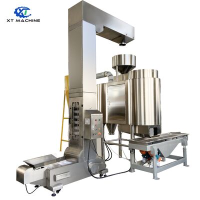 بالابر سطلی نوع Z از جنس 304SUS با فیدر الکترومغناطیسی و توان 0.75 کیلووات برای جابجایی آجیل