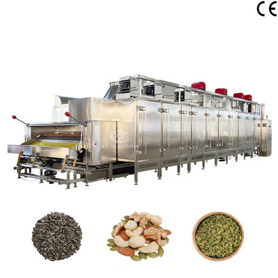 دستگاه سرخ کردن بادام زمینی مستمر از نوع کمربند با 500 کیلوگرم/ساعت کنترل PLC اجاق پخت و پز تجاری برای پردازش مواد غذایی