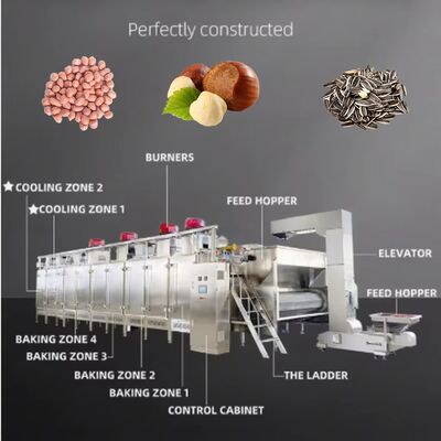 قیمت خوب ماشین کنترلی به طور مداوم از بادام زمینی از فولاد ضد اکسید (SUS304) با کنترل PLC و ظرفیت 300 تا 5000 کیلوگرم آنلاین