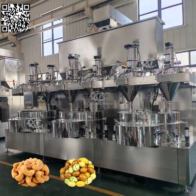 قیمت خوب دستگاه روکش اتوماتیک سه حالته بادام زمینی با دستگاه بادام زمینی ژاپنی کنترل PLC آنلاین