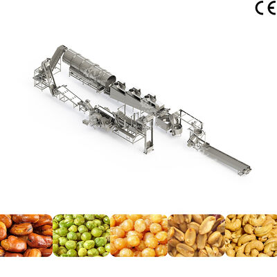 قیمت خوب دستگاه تولید اسنک آجیل سرخ شده تمام اتوماتیک خط تولید سرخ کردن SS304 برای کارخانه های فرآوری آجیل آنلاین