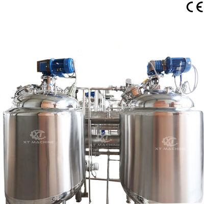 قیمت خوب کیفیت مواد غذایی SS304 مخلوط کننده کره بادام زمینی / مخزن خنک کننده با حجم قابل تنظیم و عملکرد گاز زدایی آنلاین