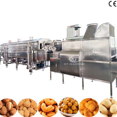 قیمت خوب خط تولید پوشش و سرخ کردن بادام زمینی SUS304 کاملا خودکار با 500-1000kg/h برای کارخانه های پردازش بادام زمینی آنلاین