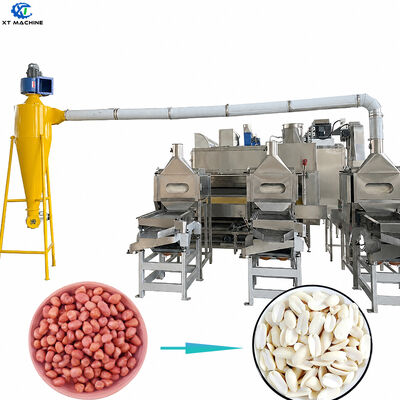قیمت خوب کیفیت بالا 1000kg/h-2000kg/h SUS304 ماشین برش و سفید کردن بادام زمینی برای تجهیزات پردازش بادام زمینی آنلاین