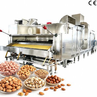 300kg/h-1000kg/h سفارشی می شود نوع کمربند مستمر آجیل دستگاه سرخ کردن فر تجاری پخت با پنل کنترل PLC