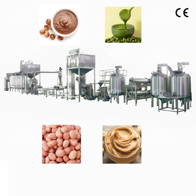قیمت خوب خط تولید کره بادام زمینی تمام اتوماتیک SS304 با ظرفیت 500-2000 کیلوگرم در ساعت برای تولید خمیر مغزها آنلاین