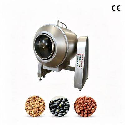 قیمت خوب دستگاه روکش شکر تجاری 70 کیلوگرم در بچ با فروش داغ، دستگاه تفت غلتکی کاملاً اتوماتیک با کنترل دما آنلاین